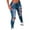 Dark Blue, variant on 2025 Clearance! Clothes under $5 asdoklhq Plus Size Pants for Women,Solid Color Hole Low Waist Jeans Flares Ankle Pants Trouser