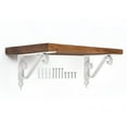 thumbnail image 1 of Uxcell 2 Pcs Soportes Decorativos para Estantes, Soportes para Estantes Flotantes de 200mm/8 Pulgadas para Estanterías de Pared, Blanco, 1 of 7