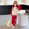 thumbnail image 4 of Girls Sweatpants Set 2 Piece Outfits Quarter Zip Lapel Collar Pullover Kids Sweatshirt Teen Sweatpants Athletic Clothing Set, 4 of 4