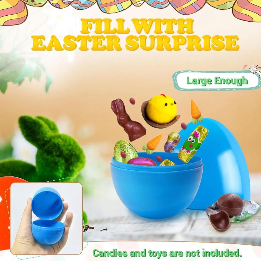 Mini Multicolored Plastic Easter Eggs, 2.36 Inch Bright Solid Color Fillable Hinged Eggs, Bulk Empty Eggs for Party Favors Easter Basket Stuffers Classroom Prizes 100Pack