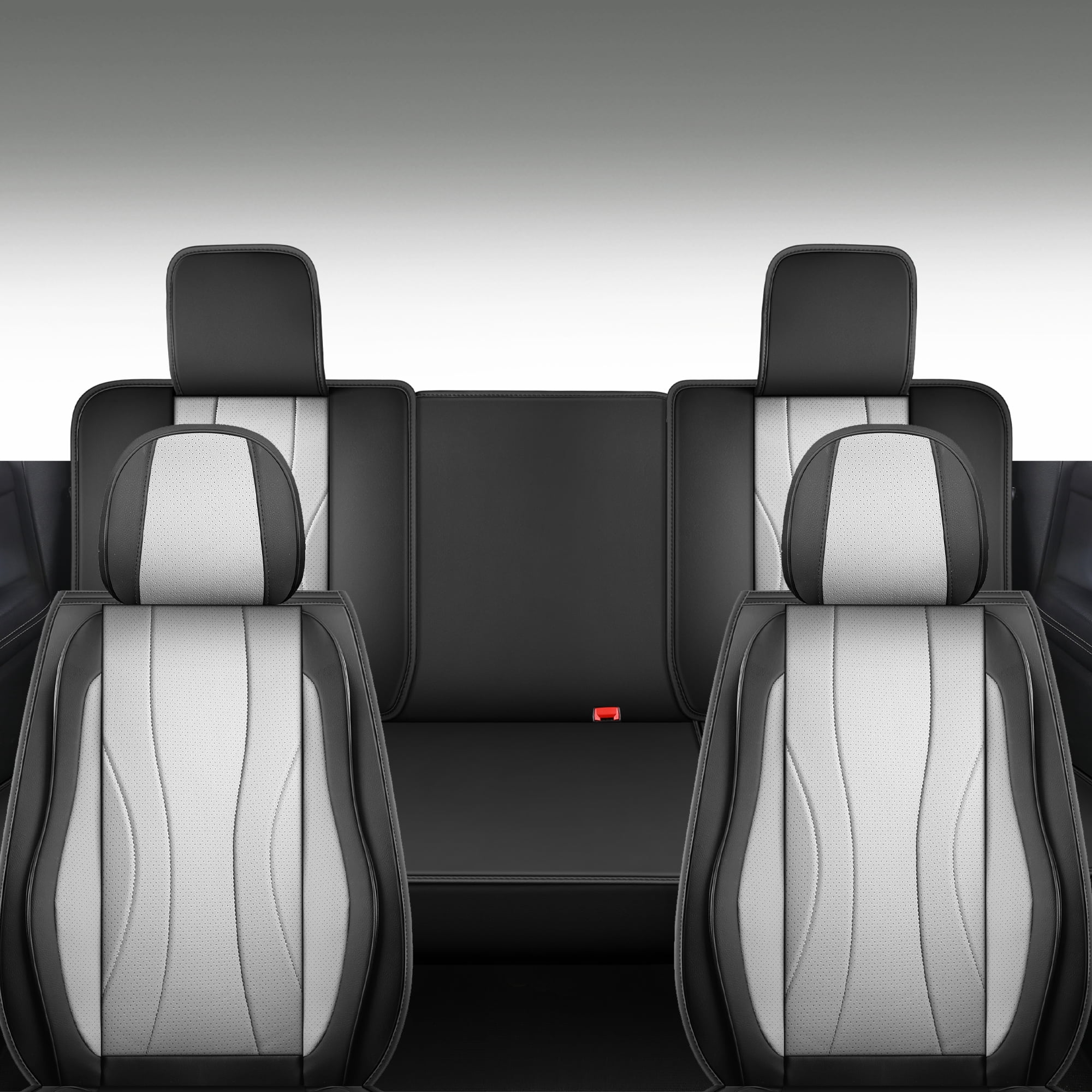 LINGVIDO Waterproof Faux Leather Seat Covers Fit for 2009-2024 Dodge Ram 1500 2500 3500 Seat Cushion Protector Truck Pickup Crew Quad Cab with Split Bench 40/60