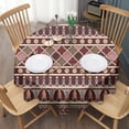 thumbnail image 3 of Red Boho Egyptian Lotus and Circles Pattern Round Tablecloth 60"x60",Wrinkle Wipeable Table Cloth for Kitchen Dining Room Picnic Patio Party, 3 of 6