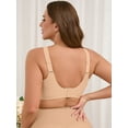 thumbnail image 7 of DEMOTIME Womens Plus Wireless Bras Comfortable No Underwire Adjustable Straps Bra Seamless Push Up Everyday Bras Beige L, 7 of 7