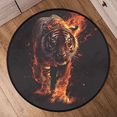 thumbnail image 6 of CURLYOOT Fire Tiger 5.2ft Round Rug for Living Room, Large Washable Area Rug, Non Slip Floor Mat Indoor Rugs for Bedroom, Dining Room, Offices, Entryway, 6 of 7