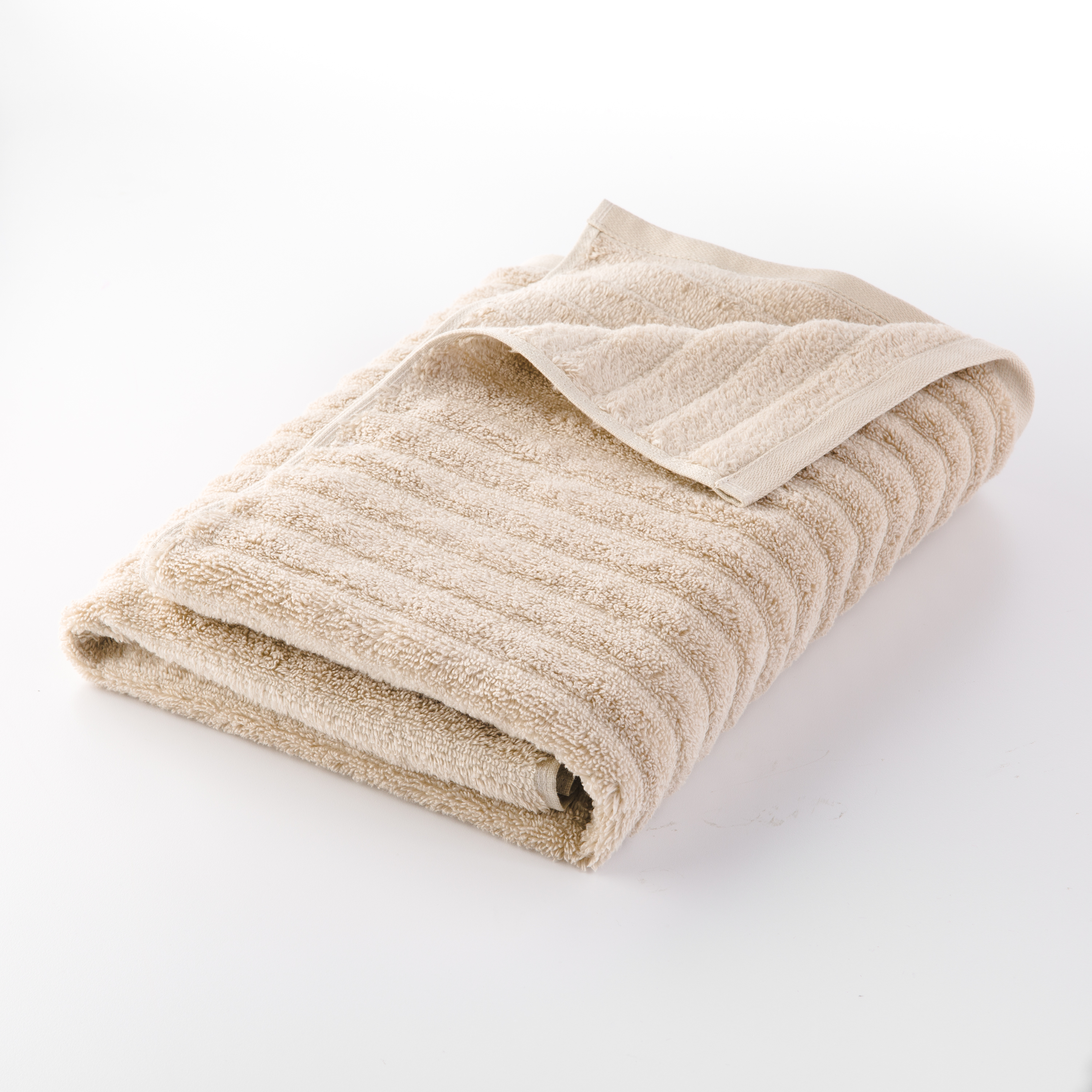Mainstays 6 Piece Textures Cotton Bath Towel Set, Beige - image 4 of 9