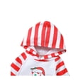thumbnail image 3 of Seyurigaoka Babies Christmas Romper Letters and Stripe Print Hooded Jumpsuit, 3 of 8