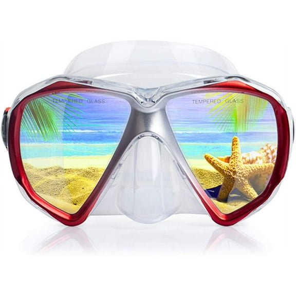 EXP VISION Panoramic HD Scuba Swim Mask Red Scuba Diving And Snorkeling Anti-Fog lens Sport Goggles