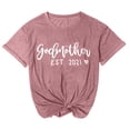 thumbnail image 1 of HONHUZH T Shirts,Women's Casual Loose Round Neck Shorts Sleeve Letter Print Top Blouse T-shirt, 1 of 3