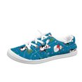 thumbnail image 2 of Willtoo Women’s Christmas Print Canvas Sneakers, Low Top Lace Up Holiday Casual Shoes Lightweight Non Slip Walking Footwear, 2 of 5