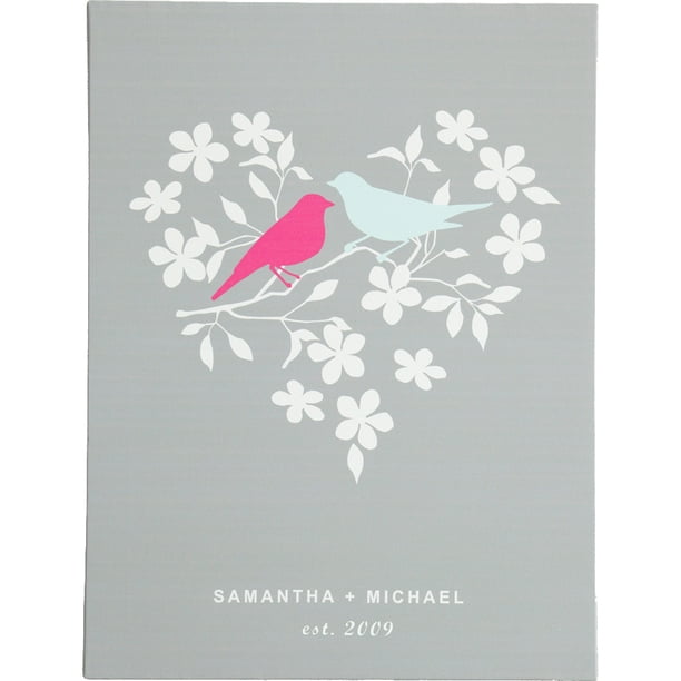 Personalized Redenvelope Love Birds Gallery Wall Art 12x16 Or 18x24 Walmart Com Walmart Com