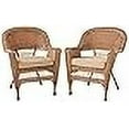 thumbnail image 3 of Jeco Chaise en Osier avec Coussin Beige, Ensemble de 2, Miel/W00205-, 3 of 4