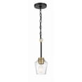 thumbnail image 2 of Craftmade Avante Grand 1 Light Mini Pendant, Flat Black / Satin Brass, 56991-FBSB, 2 of 6