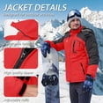thumbnail image 6 of TACVASEN Men's Winter Waterproof Ski Jackets with Hooded Windproof Fleece Warm Snow Coat with Multi-Pockets For Hiking and Snowboarding Red L, 6 of 7