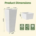thumbnail image 5 of 32 Inch Tall Plastic Planters Set of 2,Large Rattan Tall Planter with 4 Drainage Holes,Indoor/Outdoor Decorative Flower Pots for Patio,Backyard, Home Garden, 5 of 7