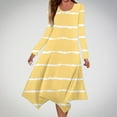 thumbnail image 2 of SMihono Fashion Birthday Dresses for Women Drop Shoulder Dresses for Women Spring Striped Dresses Formal Dress Cocktail Dresses Wedding Guest Yellow 4, 2 of 5