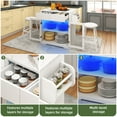 thumbnail image 5 of Uforic Kitchen Island Table with Drop Leaf & Seating, Rolling Kitchen Island with Power Outlets & Storage, White, 5 of 8