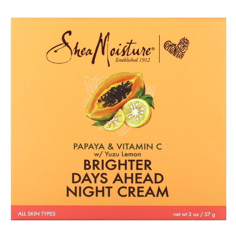 SheaMoisture Hydrating Facial Moisturizer - Brighter Days Ahead Night Cream  with Papaya and Vitamin C, 2 oz