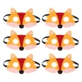 thumbnail image 1 of FELTECHELECTR 6 máscaras de media cara de fieltro de zorro para disfraz de animal, máscaras de cosplay de Halloween, 1 of 5