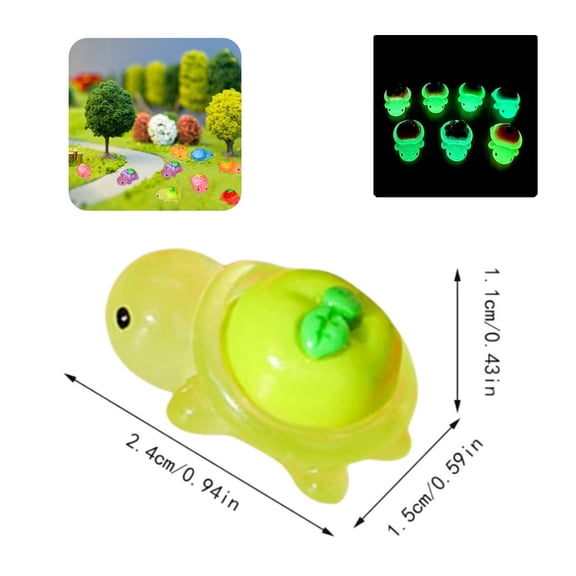 50 PCS Luminous Mini Resin Turtles Figurines Miniature Small Little Turtle Figures Glow in The Dark Plastic Marine Animal Tiny Turtle for Aquarium Landscape Micro Dollhouse Landscaping Decor