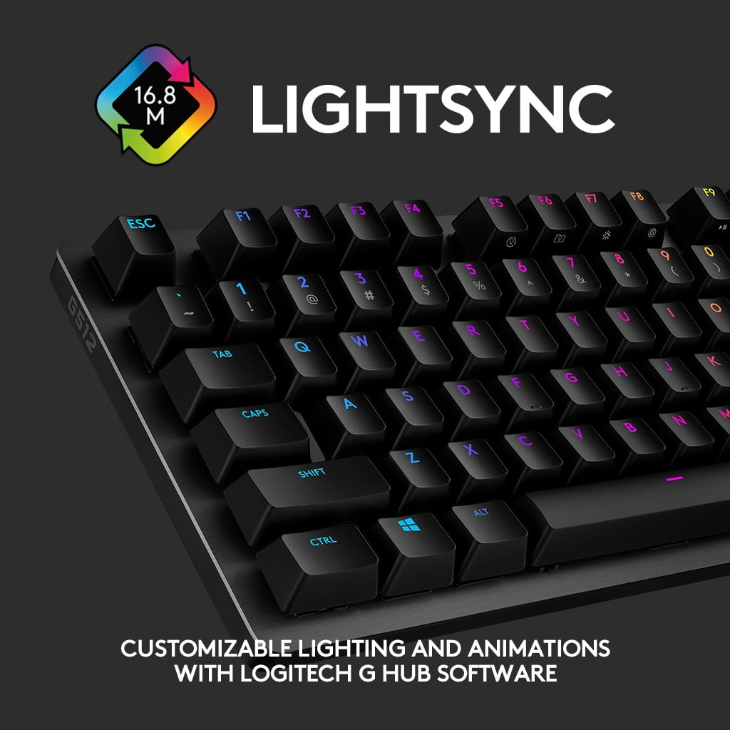 Logitech G512 CARBON LIGHTSYNC RGB Mechanical Gaming Keyboard with GX Brown  switches and USB passthrough - Tactile 