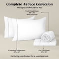 thumbnail image 3 of Loomsnest 1800 Series Double Brushed Microfiber 4 Piece Full Sheet Set, Hotel Style, Wrinkle & Fade Resistant, 16 Inch Deep Pocket, White, 3 of 10
