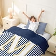 thumbnail image 3 of Erosebridal Letter M Kids Twin Bedding, Modern Abstract Duvet Cover Set, Blue Reversible, 2-Piece, No Comforter, 3 of 5