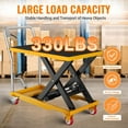 thumbnail image 2 of GARVEE Single Scissor Lift Table,Hydraulic Lift Cart with Locking Wheels and Non-Slip Pad,330lbs Capacity,28.5" Lifting Height,Black&Yellow, 2 of 7
