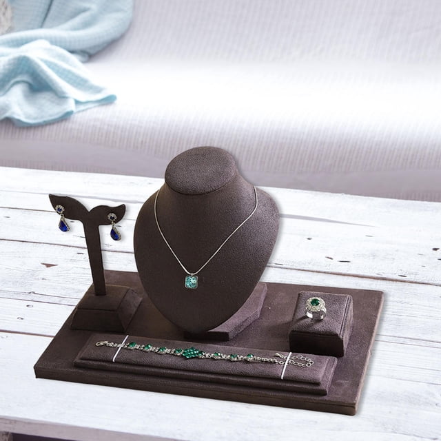 Expositor de joyas, collares, bustos, regalos, decoración elegante, organizador de almacenamiento para dormitorio, mujer, venta minorista, hogar, Gris
