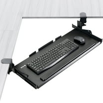 VIVO Premium Height Adjustable Clamp-on Tilting Computer Keyboard and Mouse Tray