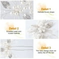 thumbnail image 3 of Pearl Wedding Hair Pins U-Shaped Sliver Leaf Hair Accessories Head Pieces for Bride Women Girls Party, 3 of 6