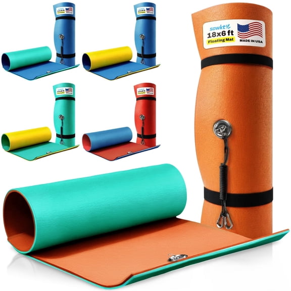 SOWKT® Floating Water Mat Made in USA (9x6, 12x6, 18x6 ft) for Lake Pool
