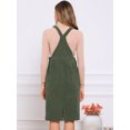thumbnail image 3 of DARING DIVA Midi Pinafore Dress with Adjustable Straps and Pockets Small Army Green, 3 of 6