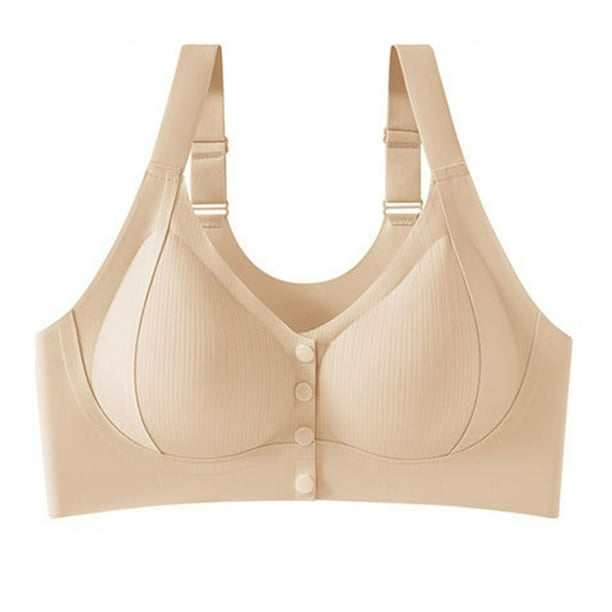 HongQid Women's Bra Seamless Stretch Wireless Front Closure Comfort Bra