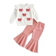 thumbnail image 3 of CONZONE Infant Girls Outfits Fall Winter 2 Piece Set Long Sleeve Letter Print Tops and Pants Soft Girls Clothes Size 12-18 Months, 3 of 6