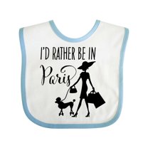Inktastic I'd Rather Be in Paris Shopping and Travel Girls Baby Bib