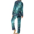 thumbnail image 6 of TEAJOPSUU Men's and Women's Christmas Pajamas Set Long Sleeved Long Pants Matching Pajamas for Couples Casual Home Clothes Blue C, 6 of 7