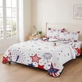 thumbnail image 2 of Full Quilt Set 78''x90'', Red Blue Star 4th of July Lightweight Bedspread Coverlet Set with 2 Pillow Shams, Independence Day Fireworks Breathable All Season Quilt Bedding for Bedroom/Guest Room, 2 of 9