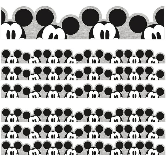 Eureka Mickey Mouse Throwback Peeking Mickeys Extra Wide Deco Trim, 37 Feet Per Pack, 3 Packs