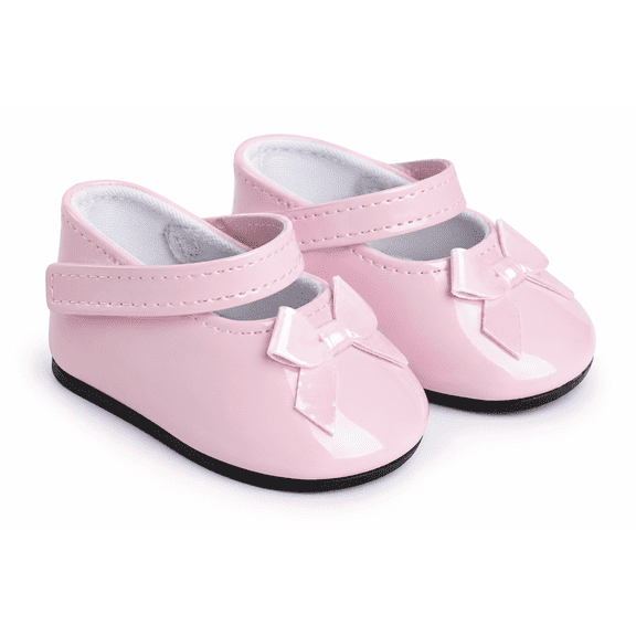 MBD® 18 Inch Doll Pink Patent Mary Jane Shoes with Bow – Fashion Shoes for 18 Inch Dolls, Fits 18 Inch Doll Clothing Accessories