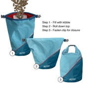 Kurgo Kibble Carrier for Dogs, Pet Food Travel 5 lbs Container, PVC Free, Foldable, Coastal Blue