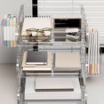 thumbnail image 6 of PONPRNGY 3-Layer Document Paper Letter Tray, Plastic Desktop File Sorter Organizer Tray with 2 Pen Holder, 6 of 6