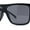 Shiny Black, variant on SA106 Limo All Black Flat Top Oversize Gangster Rectangle Sunglasses Matte Black