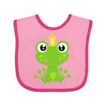 Inktastic Cute Frog, Green Frog, Frog Prince, Crown Boys or Girls Baby Bib