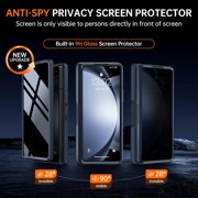 For Samsung Galaxy Z Fold 5 Case [Compatible with Magsafe], [Built-in Kickstand & Hinge Protection & Screen Protector] Full Body Shockproof Phone Case for Z Fold5 with S Pen Slot, Privacy Black