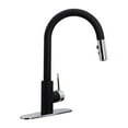 thumbnail image 4 of Westbrass KD08B-6226 Dual Spray Push Button Mode Kitchen Faucet with Pull Down Sprayer Head, Matte Black/Polished Chrome, 4 of 14