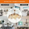 thumbnail image 4 of 42" Gold Smart Ceiling Fan with 8-Light Arms & Invisible Blades - 3-Color Remote Dimming 36W LED (3500K) / 5000CFM, Flush Mount Design with 4"/8" Downrods for High Ceiling Spaces, 4 of 9