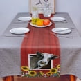 thumbnail image 4 of Table Runner Dresser Scarves 72 Inch Long, Rustic Red Wood Barn with Cow Sunflowers Linen Dining Table Runners Farm Animal Floral Art Tabletop Scarf for Wedding Holiday Party Kitchen, 4 of 7