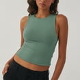 thumbnail image 2 of MIASHUI Débardeurs pour Femmes Tendance d'Été à Col Rond Sans Manches Décontractés Basiques, Vert, P, 2 of 6