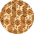 thumbnail image 1 of Ahgly Company Indoor Round Abstract Orange Modern Area Rugs, 8' Round, 1 of 4