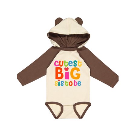 

Inktastic Cutest Big Sis To Be Gift Baby Girl Long Sleeve Bodysuit